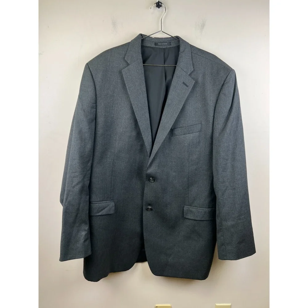 Lauren Ralph Lauren Mens 50L Gray Wool Two Button Blazer Sport Coat Made Canada